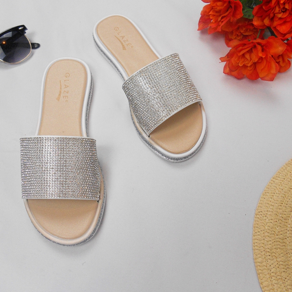 Rhinestone Slide Sandals